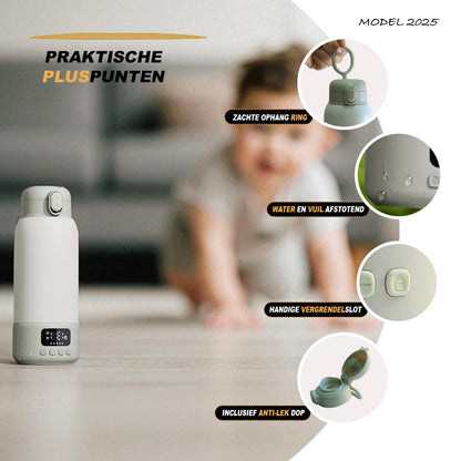 MilkReady Pro™  – Draadloze Babyflesverwarmer met Temperatuurregeling (37–100°C)